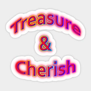Treasure & Cherish Neon Retro Rainbow Sticker